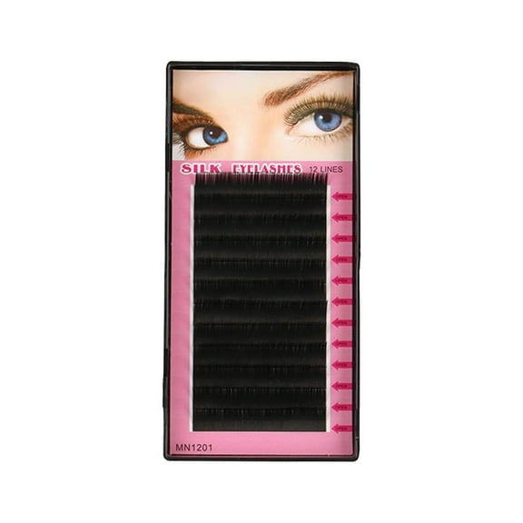 Natural Faux Silk Tray Individual Eyelash Extensions - 3D Premade Volume Lashes for Professional Makeup & Daily Use