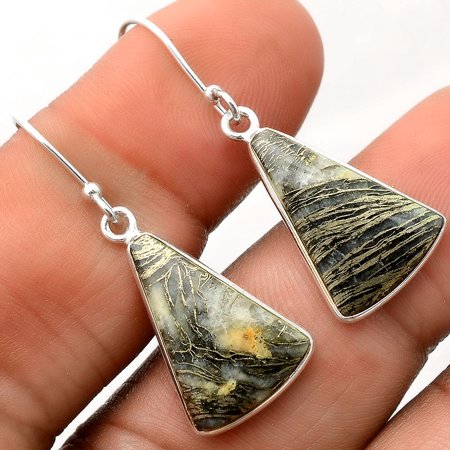 Natural Feder Pyrite 925 Sterling Silver Earrings Jewelry E-1001 SDE87678