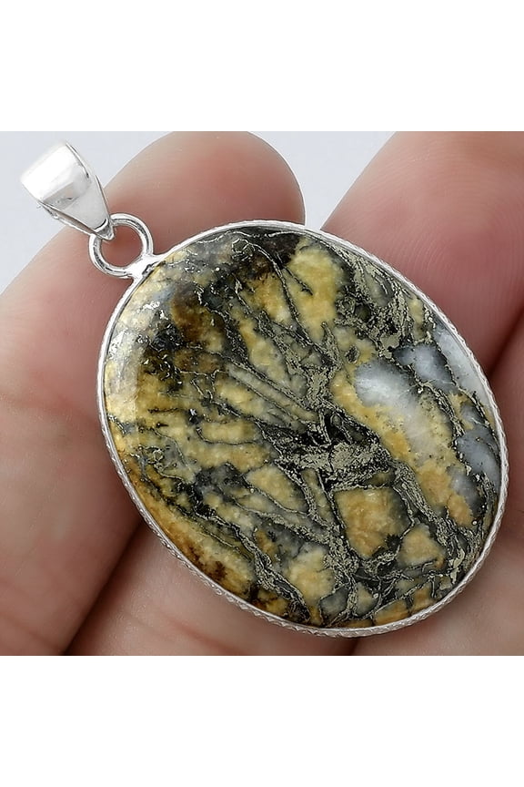 Natural Feder Pyrite 925 Sterling Silver Pendant Jewelry SDP101237