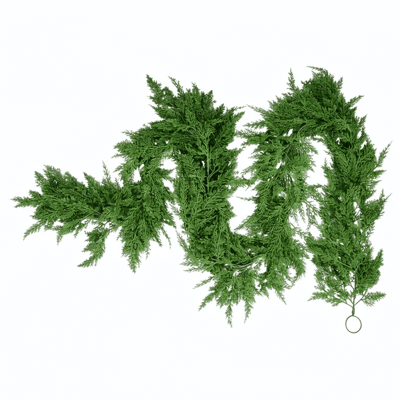 Natural Feel Cedar Unlit Artificial Christmas Garland, Green, 106"