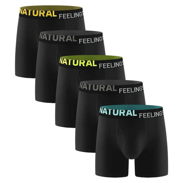 Natural Feelings Boxer Briefs Mens Underwear Men Pack Soft Cotton Open Fly Underwear
