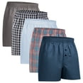 thumbnail image 1 of Natural Feelings Mens Underwear Cotton Woven Boxers for Men, 5 Pack, S M L XL XXL, 1 of 6