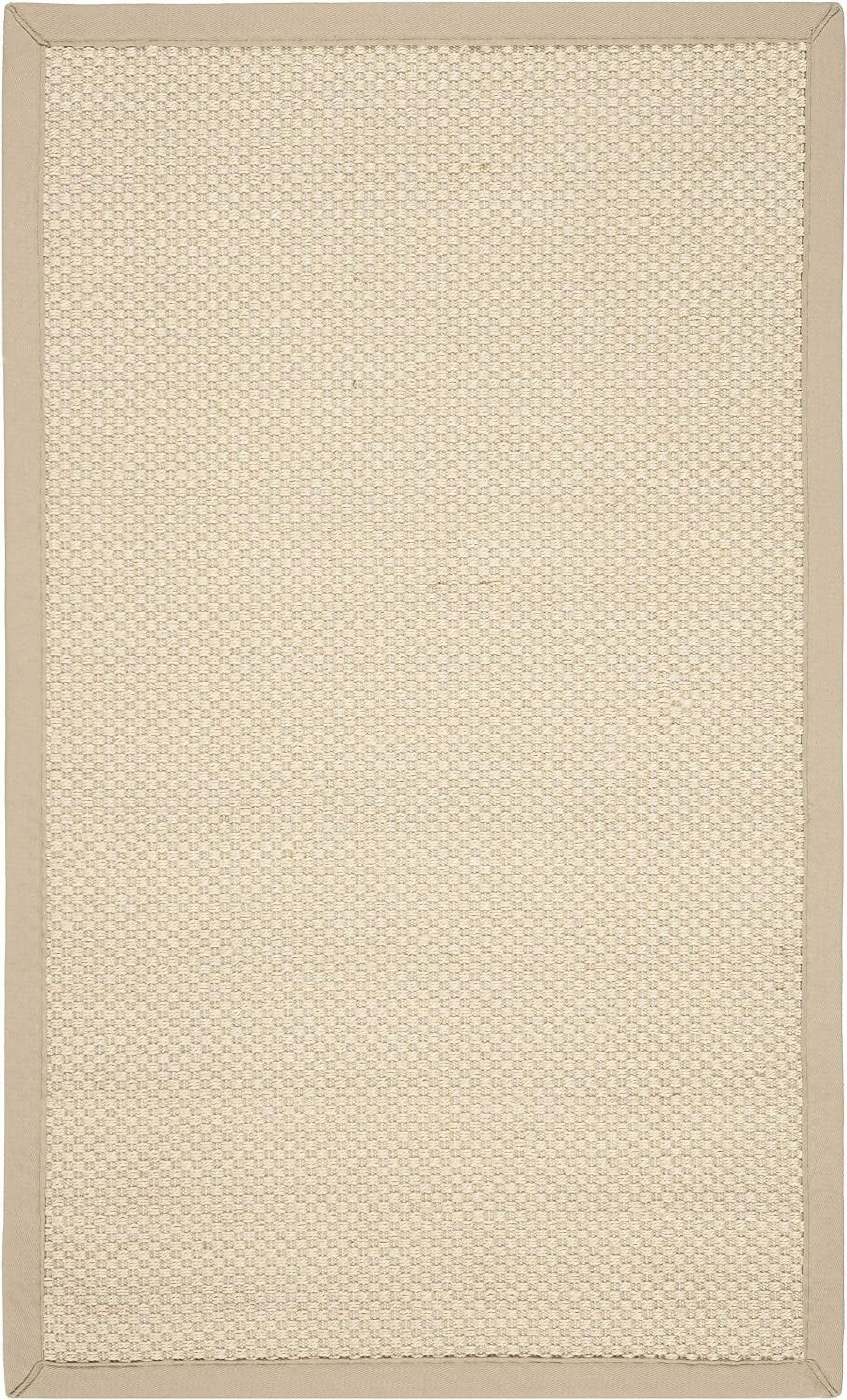 Ivory and Light Beige Cotton Flat Woven Area Rug