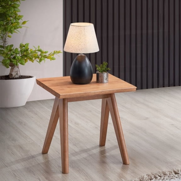 Natural Finish 1pc Mid-Century Modern Home Furniture End Table