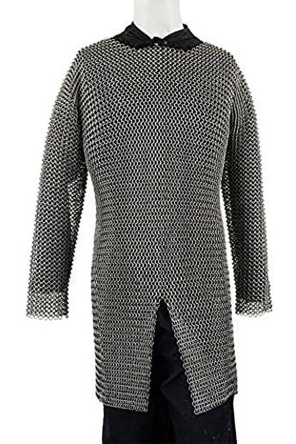 Natural Finish Chainmail Hauberk - Butted High Tensile Wire Rings