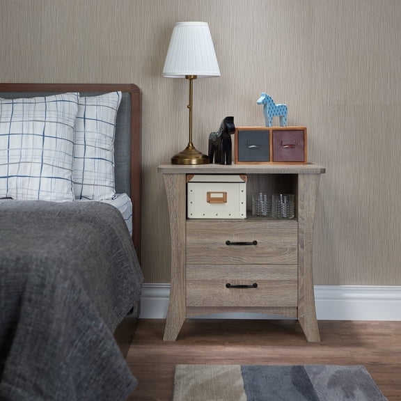 Natural Finish Colt Night Table - Wooden Case-Frame & Tapered Leg