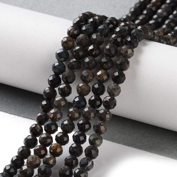 Natural Fire Opal Beads Strands Faceted Round 4mm Hole: 0.7mm about 93pcs/strand 15.55''(39.5cm)