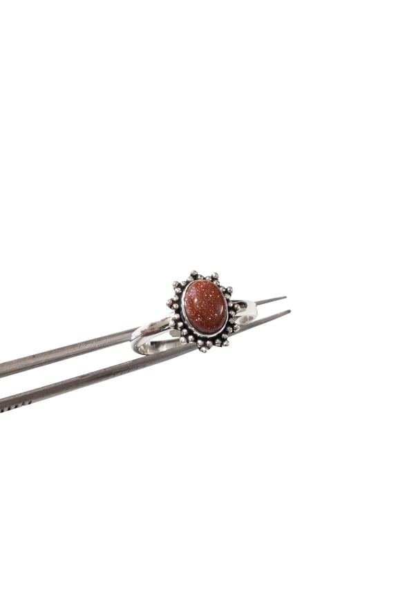 Natural Fire Sunstone Ring, Sunstone Gemstone Ring, Genuine Birthstone, Adjustable Tiny Ring, Toe Ring, 925 Sterling Silver, Womens Bohemian Ring, Christmas, Thanksgiving, Handmade Statement Jewelry