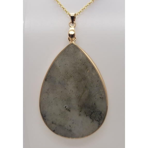 Natural Flash Labradorite Gold Necklace