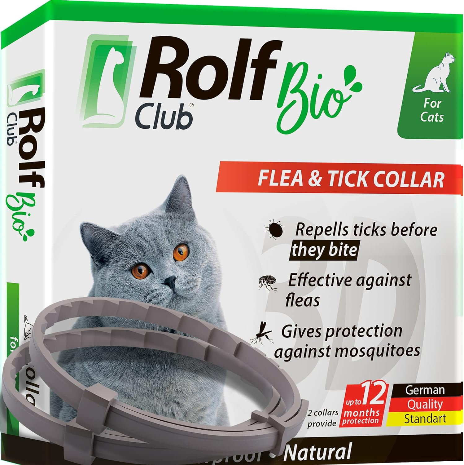 Natural Flea & Tick Collar for Cats 12 Months Control of Best