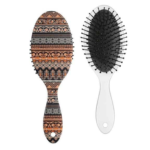 Natural Floral Hair Comb - Gentle Anti-Frizz Brush with Round-Tip Bristles