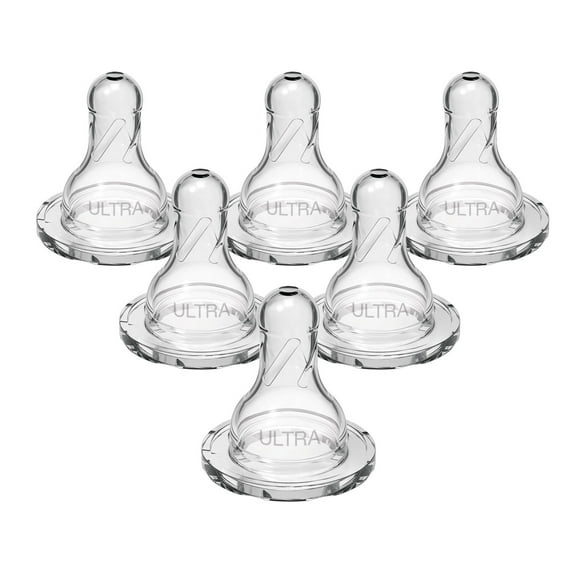 Natural Flow Baby Bottle Narrow Nipple -Transition Level T - 6pk