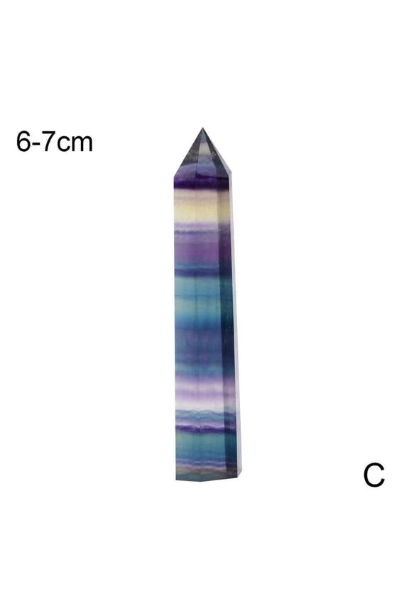 Natural Fluorite Amethyst Point Crystal Quartz Healing Wand Stone
