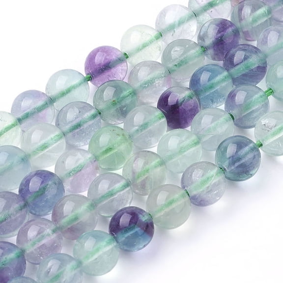 Natural Fluorite Beads Strands Grade A Round 6mm Hole: 1mm about 60~62pcs/strand 15.7 inch