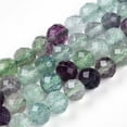 thumbnail image 1 of Natural Fluorite Beads Strands Round with Faceted 6-6.5x6-6.5mm Hole: 0.9mm 63pcs/strand 15.35''(39cm), 1 of 5