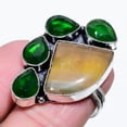 thumbnail image 1 of Natural Fluorite, Diopside Gemstone 925 Sterling Silver Gift Ring Size 7, 1 of 1