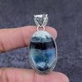 thumbnail image 1 of Natural Fluorite Gemstone Handmade 925 Sterling Silver Gift Pendant 2.17", 1 of 2