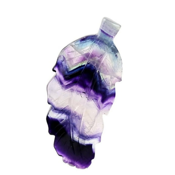 Natural Fluorite Leaf Decorative Crystal Handcrafted Purple and Green Leaf Shaped Fluorite Stone for Home Decor, Healing Crystal, Unique Gift