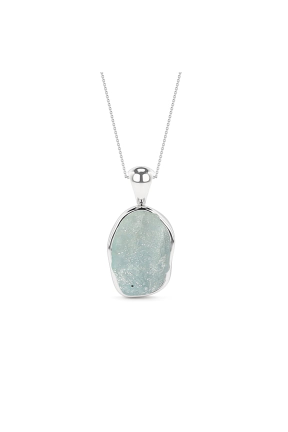 Natural Fluorite Rough Shape Pendant Necklace in Sterling Silver for Women with 18" Adj. Chain, March Birthstone Jewelry for Her Birthday, Wedding Anniversary, Christmas, Mothers Day