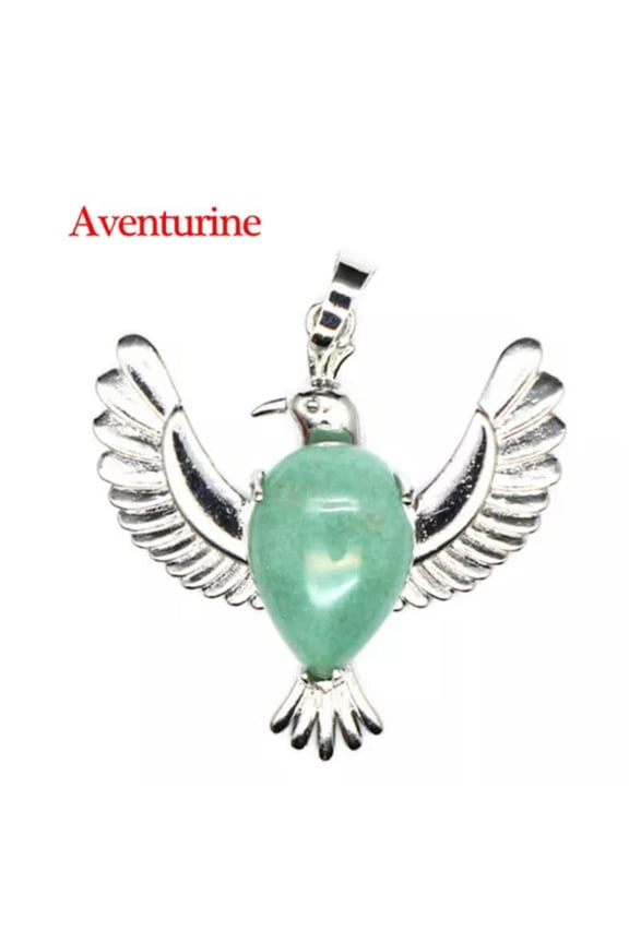 Natural Flying Eagle Wing Bird Waterdrop Crystal Pendant Animal Reiki Healing