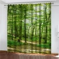 thumbnail image 1 of Natural Forest Green Tree Pattern Bedroom Living Room High Blackout Curtains Natural Scenery Thick S, 1 of 5