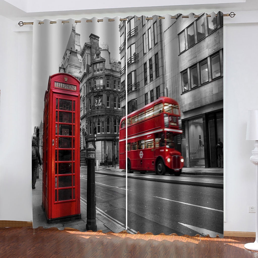 Natural Forest Landscape Waterfall Window Curtains for Living Room ...