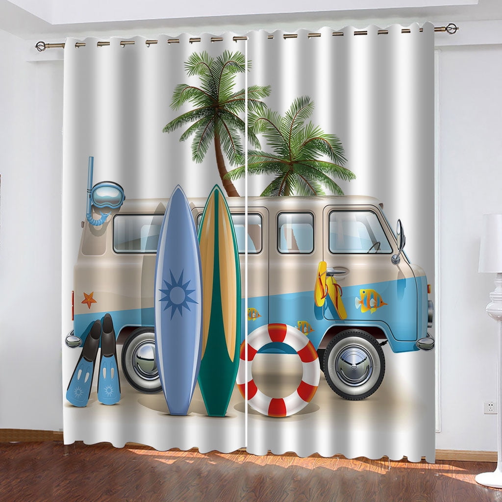 Natural Forest Landscape Waterfall Window Curtains for Living Room ...