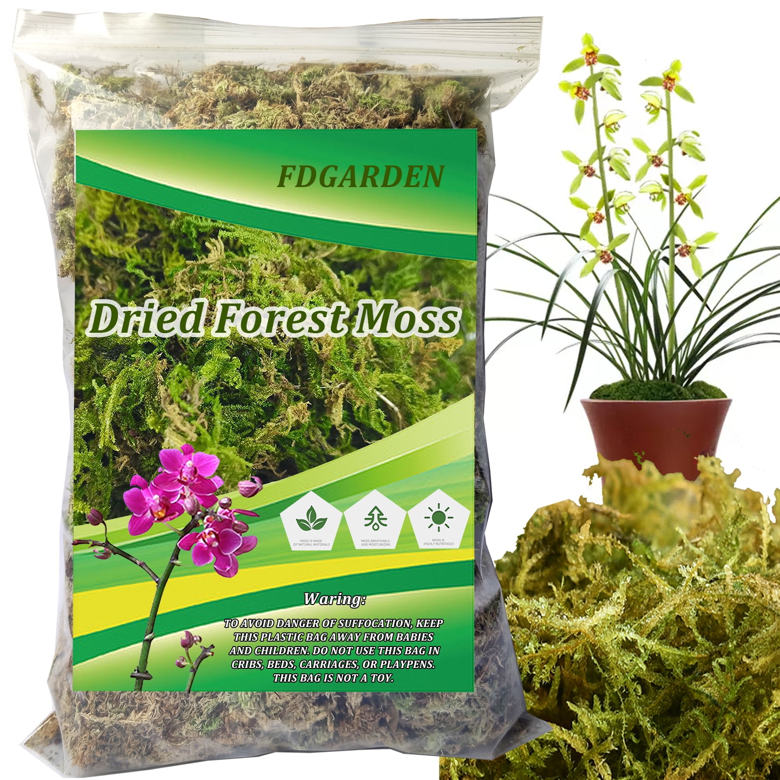 Lanccona Sphagnum Moss - 3 Quarts Dried Forest Moss for Orchid Moss Potting  Mix Carnivorous Plants Succulents Reptiles Decorating Terrariums Potted