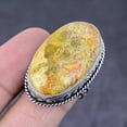 thumbnail image 1 of Natural Fossil Coral Gemstone Handmade 925 Sterling Silver Ring Size 7.5, 1 of 2