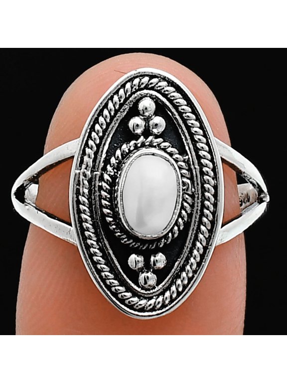 Natural Fresh Water Pearl 925 Sterling Silver Ring s.7.5 Jewelry R-1258 AGR1026_E_7.5