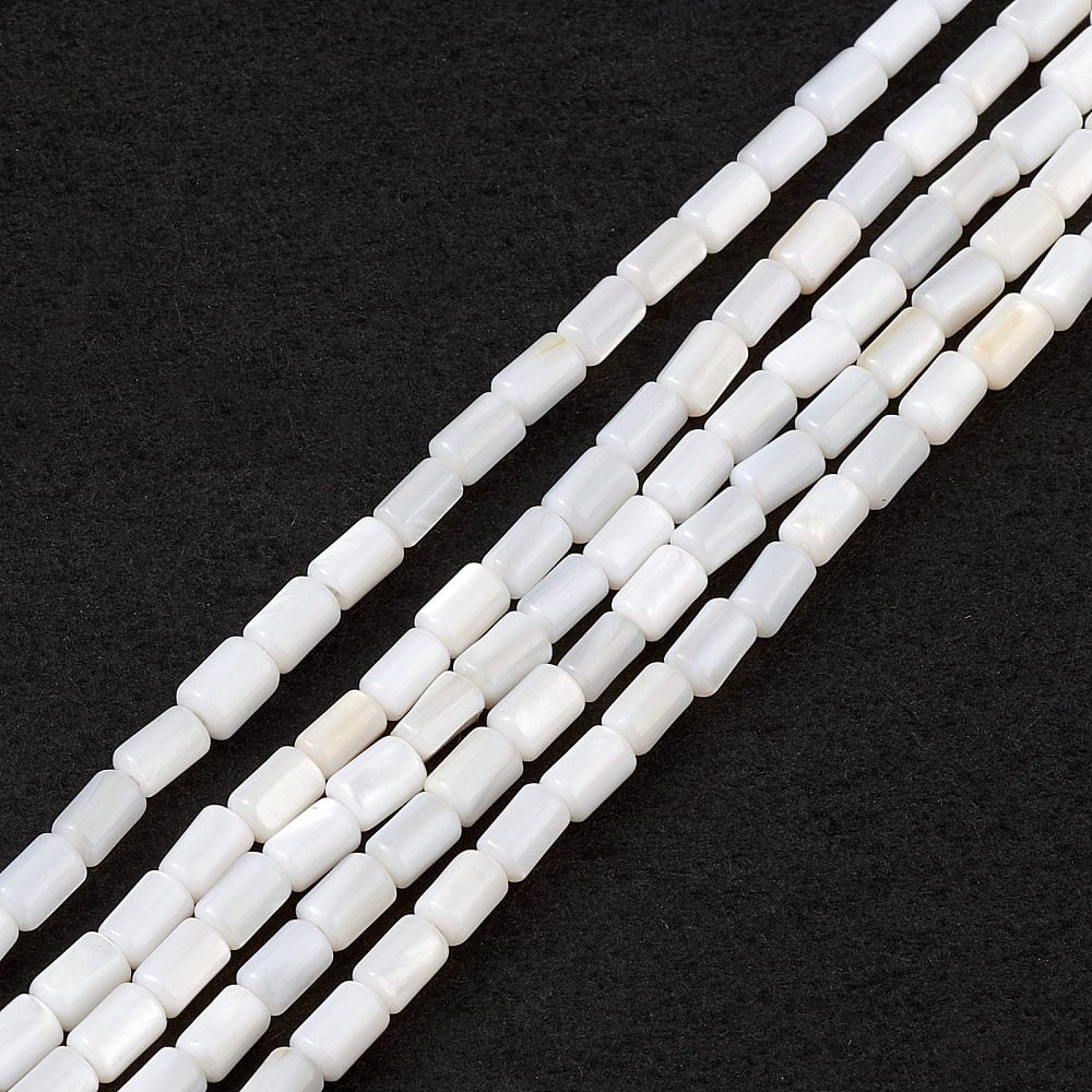 Natural Freshwater Shell Dyed Beads Strands Column Sea Green 4.8x3mm Hole: 0.8mm 78pcs/strand 14.96inch(38cm)