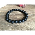 thumbnail image 1 of Natural Frosted Matte Black Onyx 8mm Round Shape Smooth Cut Beads Stretchable Bracelet for Men & Women., 1 of 2