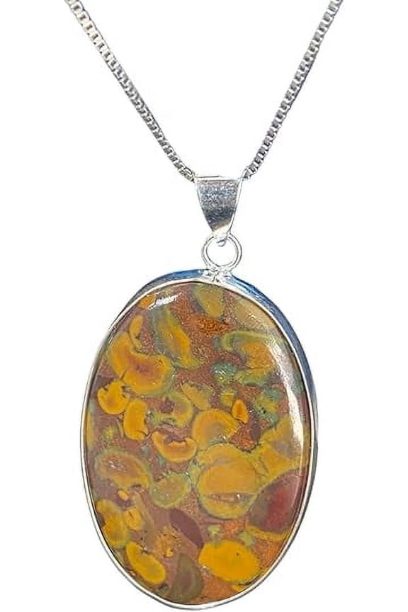 Natural Fruit Jasper Pendant for Women, Fruit Jasper Gemstone Pendant, Anniversary Gift For Wife, Gemstone Necklace with Box Chain