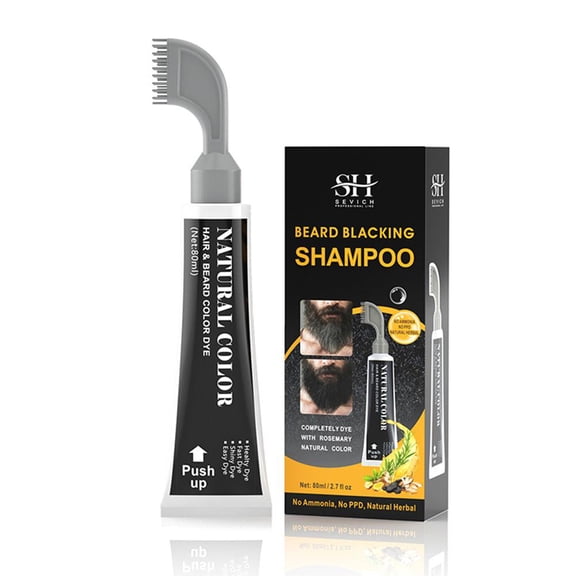 Natural Fruit & Vegetable Beard Darkener Kit with Activator for At-Home Use 80ml Long-Lasting Gray Coverage Easy Application