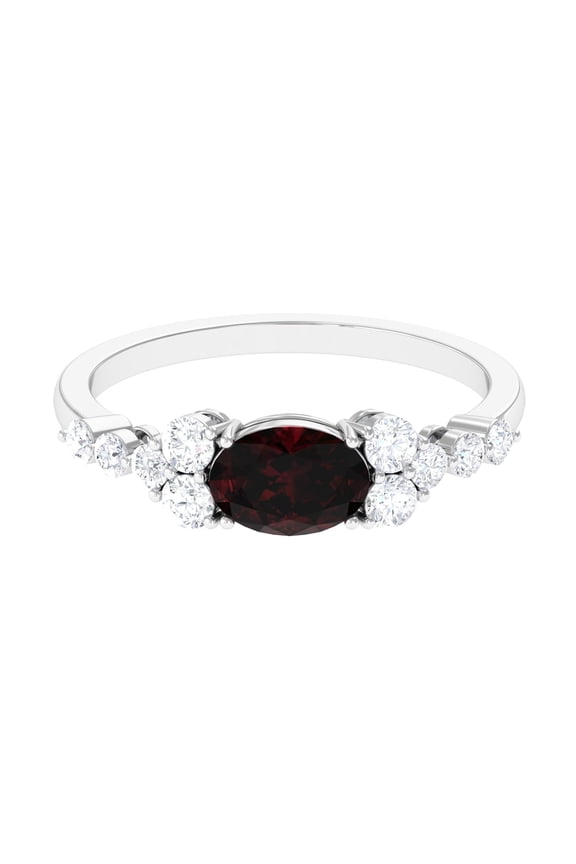 Natural Garnet 3.60 Ctw Round Gemstone 925 Sterling Silver Halo Ring for Women | Wedding, Engagement Bridal Rings | Mothers Day Gift