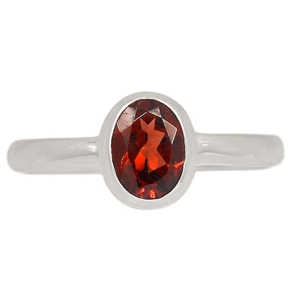 Natural Garnet 925 Sterling Silver Ring Jewelry s.9.5 ALLR-26032