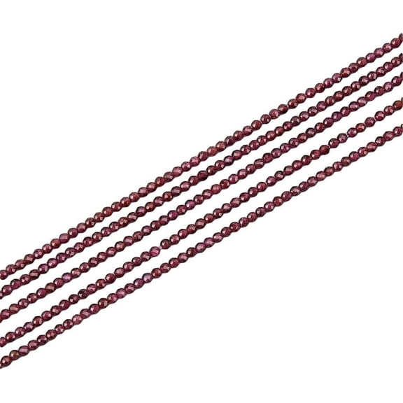 Natural Garnet Beads Strands Round Faceted 2mm Hole: 0.4mm 192pcs/Strand 15.16 inch(38.5cm)