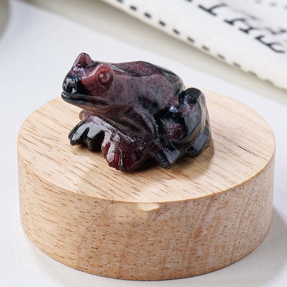Natural Garnet Carved Healing Frog Figurines Reiki Energy Stone Display Decorations 37x32x25mm