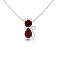 thumbnail image 1 of Natural Garnet Cat Design Pendant Necklaces for Women in Sterling Silver, January Birthstone Jewelry Gifts for Her Birthday, Wedding Anniversary, Mothers Day, Party, Valentines, 1 of 7