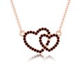 thumbnail image 1 of Natural Garnet Heart In Heart Pendant Necklaces for Women in 18K Rose Gold Vermeil, January Birthstone Jewelry Gifts for Her Birthday, Anniversary, Graduation,Christmas,Mothers Day, Valentines, 1 of 7