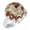 thumbnail image 1 of Natural Garnet In Limestone Ring 925 Sterling Silver Handmade Jewelry, 1 of 6
