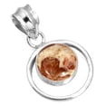 thumbnail image 1 of Natural Garnet In Limestone Women Jewelry 925 Sterling Silver Pendant, 1 of 4