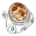 thumbnail image 1 of Natural Garnet In Limestone Women Jewelry 925 Sterling Silver Ring, 1 of 6