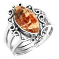 thumbnail image 1 of Natural Garnet In Limestone Women Jewelry 925 Sterling Silver Ring, 1 of 6