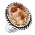 thumbnail image 1 of Natural Garnet In Limestone Women Jewelry 925 Sterling Silver Ring, 1 of 6