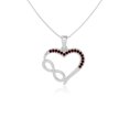 thumbnail image 1 of Natural Garnet Infinity Heart Pendant Necklaces for Women in Sterling Silver, January Birthstone Jewelry Gifts for Her Birthday, Wedding Anniversary, Mothers Day ,Christmas, Graduation,Valentines, 1 of 7