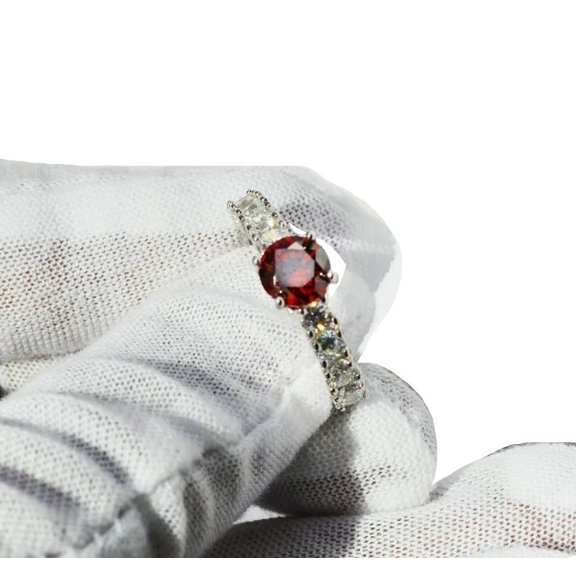 Natural Garnet Ring, AAA Garnet Gemstone Ring, January Birthstone, Zircon Ring, Women Ring, Gold Micron, 925 Sterling Silver, Cocktail Ring, Dainty Minimalist Stacking jewelry, Mother's day Gift Ring