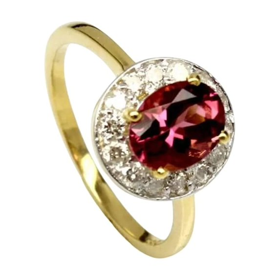 Natural Garnet Ring, AAA Garnet Gemstone Ring, January Birthstone, Zircon Ring, Women Ring, Gold Micron, 925 Sterling Silver, Statement Ring, Dainty Minimalist Stacking jewelry, Birthday Gift Ring