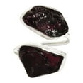thumbnail image 1 of Natural Garnet Ring, Rough Garnet Adjustable Ring, January Birthstone, Double Stone, 925 Sterling Silver, Womens Ring, Christmas, Thanksgiving, Handmade, Statement Jewelry, Rough Gemstone Jewelry, 1 of 5
