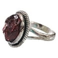 thumbnail image 1 of Natural Garnet Ring, Rough Garnet Gemstone Ring, January Birthstone, Bohemian Ring, 925 Sterling Silver, Womens Ring, Christmas, Thanksgiving, Handmade, Statement Jewelry, Rough Gemstone Jewelry, 1 of 5